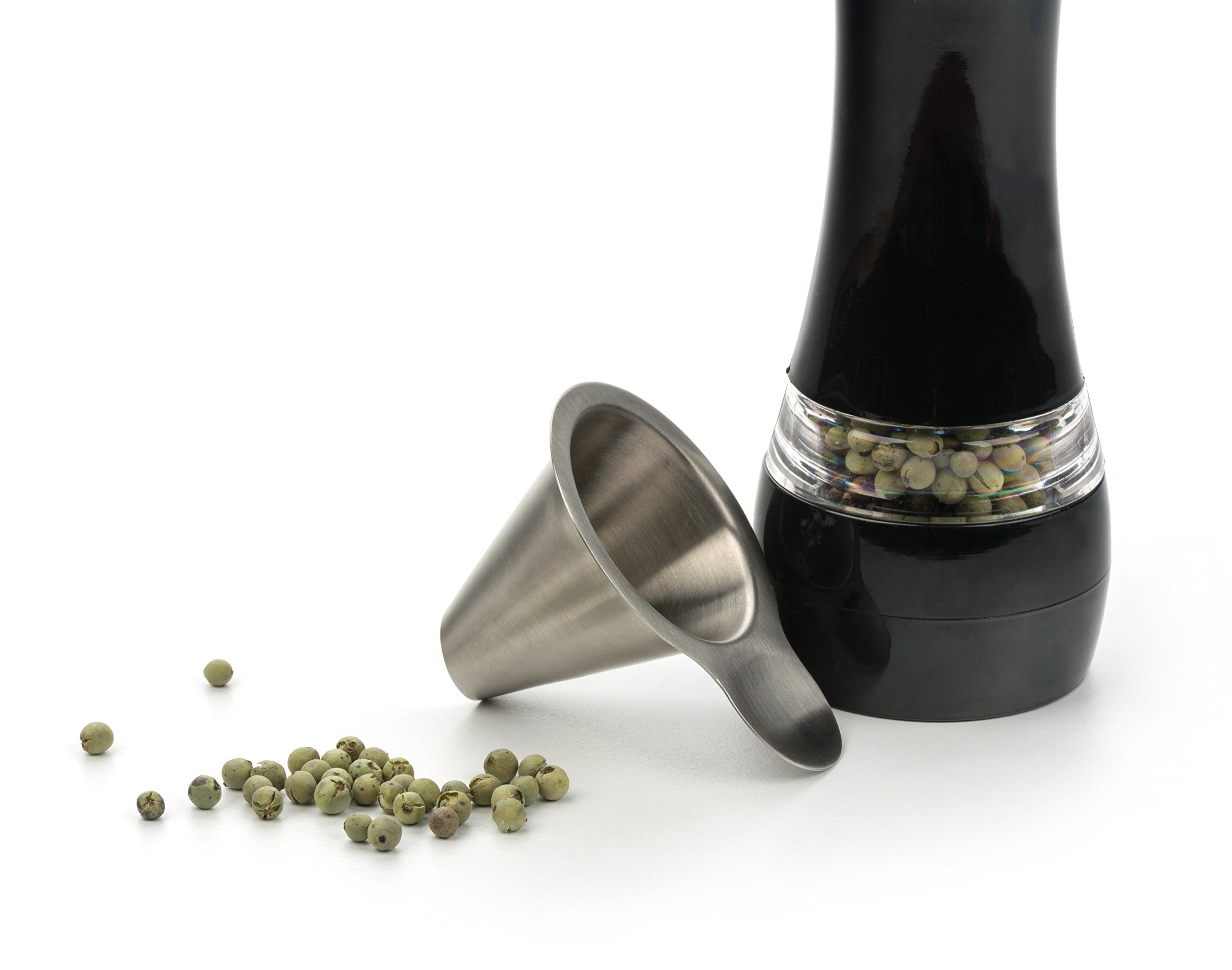 RSVP International Endurance Collection Stainless Steel Kitchen Spice Jar & Oil Bottle Funnel - Dishwasher Safe with Angled Spout for Easy Pouring | Perfect for Cooking, Baking & Meal Prep