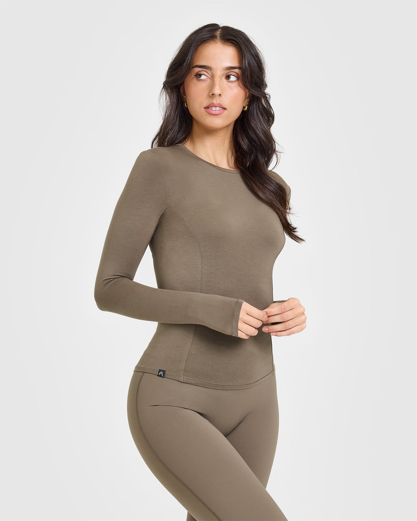 Mellow™ Soft Long Sleeve Women's Top in Moss Brown | Comfortable Casual Shirt for Everyday Wear | Perfect for Work, Lounge & Fall Outfits