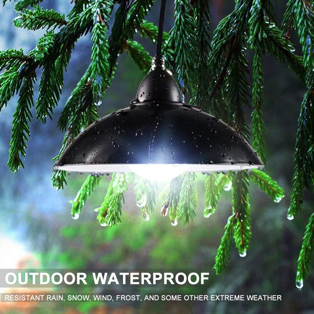 Solar Powered Hanging Lights with Remote Control - IP65 Waterproof Outdoor/Indoor Pendant Lamp for Barn, Gazebo, Balcony & Chicken Coop - Auto On/Off Dusk to Dawn Lighting for Shed, Storage & Patio Decor