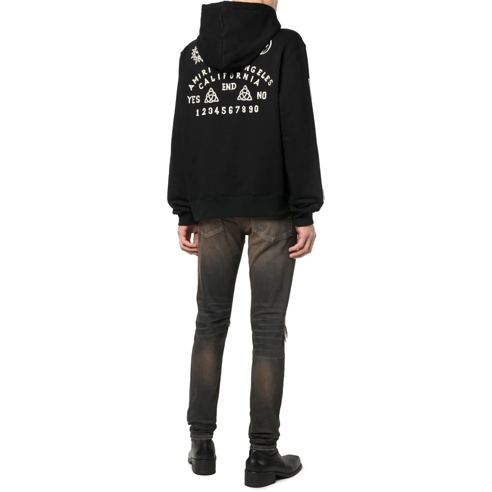 Amiri Ouija Board Black Hoodie - Men's Gothic Streetwear Pullover | Perfect for Halloween, Concerts & Urban Fashion