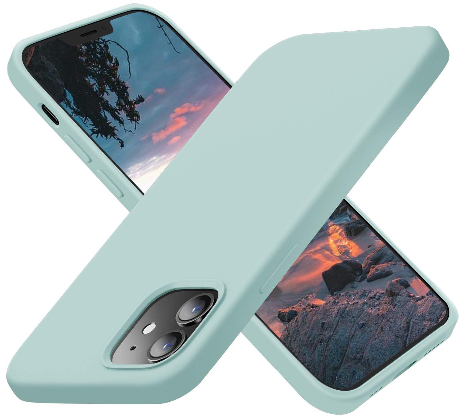 Premium Shockproof Silicone Case for iPhone 12 & iPhone 12 Pro (6.1 inch) - Soft Anti-Scratch Microfiber Lining - Mint Green | Slim Protective Cover for Everyday Use, Work & Travel