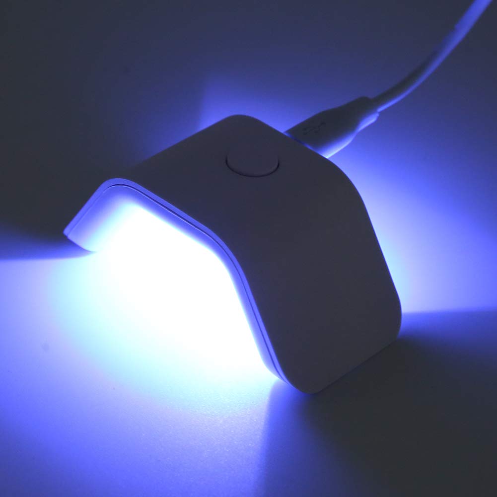 2W Portable UV LED Nail Lamp - Mini USB Nail Dryer for Gel Polish, Single Finger Nail Art, Travel & Home Manicure (White) | Perfect for DIY Nails, Salon Professionals & On-The-Go Touch Ups