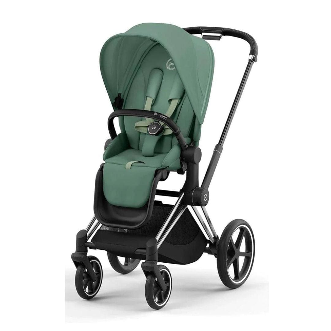 Cybex Priam 4 Complete Stroller - Chrome/Black Luxury Baby Stroller with All-Wheel Suspension | Perfect for Urban Walking, Travel & Everyday Use