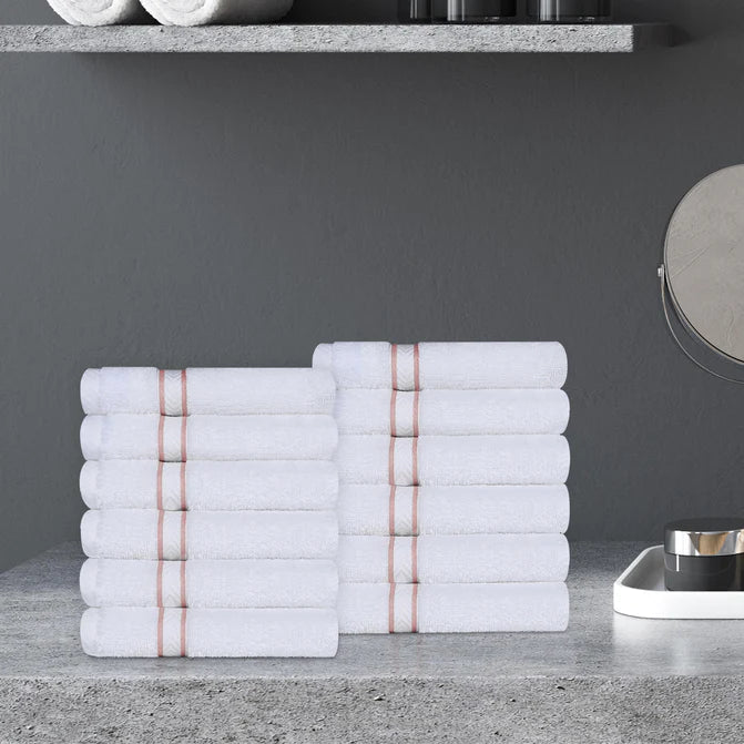 Premium 12-Piece Turkish Cotton Face Towel Set - Ultra Soft, Highly Absorbent & Quick-Drying - Perfect for Spa, Gym, Travel & Daily Skincare Routine