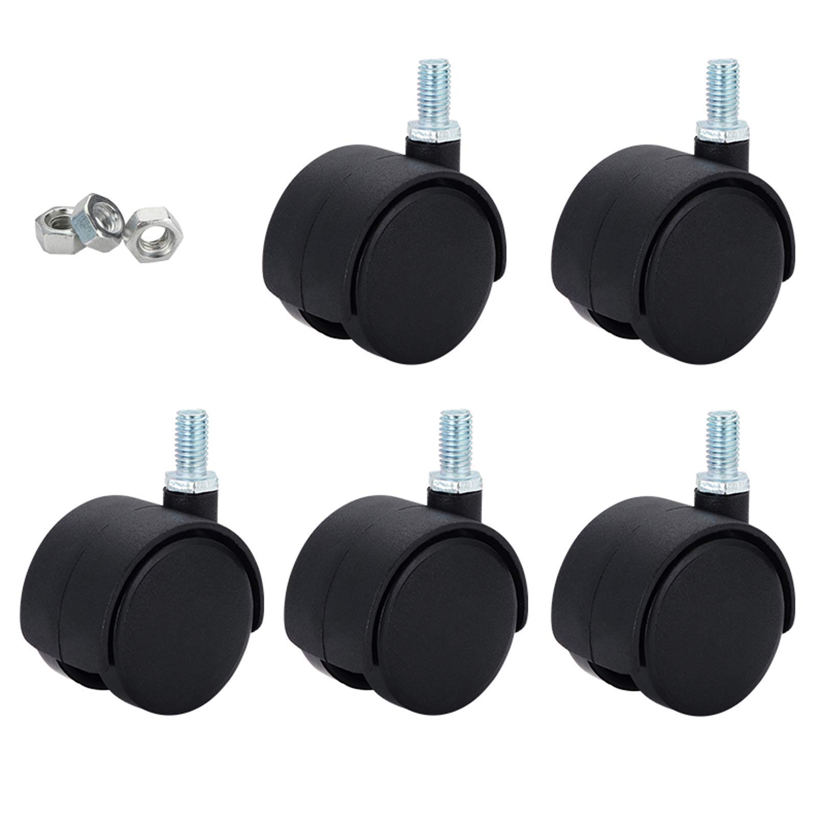 ZCYXQR Universal Swivel Caster Wheels Set - 360° Rotating Replacement Casters for Office Chairs, Trolleys & Furniture - Heavy Duty Rollers for Smooth Mobility in Home, Office or Workshop