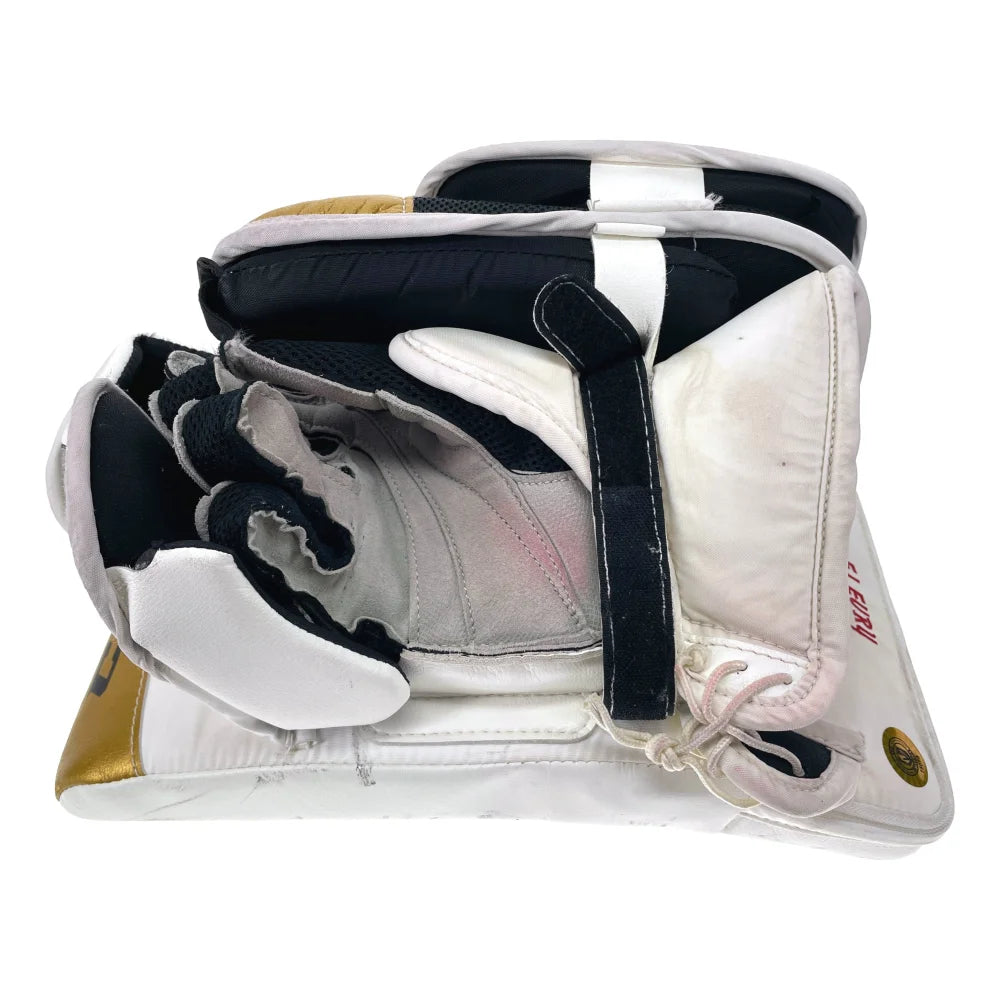 Marc Andre Fleury Game Used Hockey Blocker - The Save 11/19/19 - Vegas Golden Knights VGK Authentic 1/1 with COA - Perfect for NHL Memorabilia Collectors and Hockey Fans Display