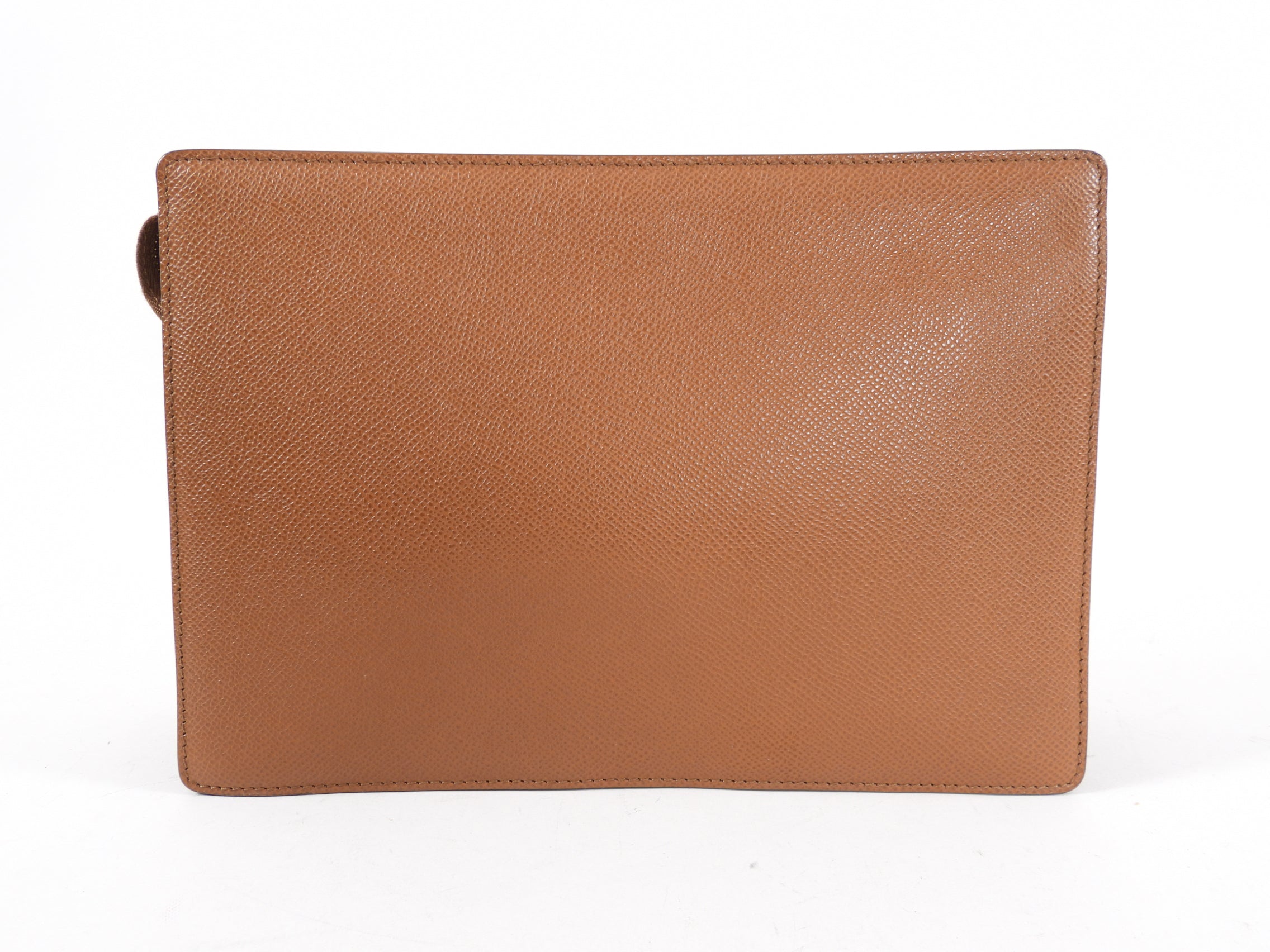 Bvlgari Cognac Brown Leather Travel Pouch - Luxury Zip Toiletry Bag for Men & Women - Perfect for Travel, Gym, and Everyday Essentials