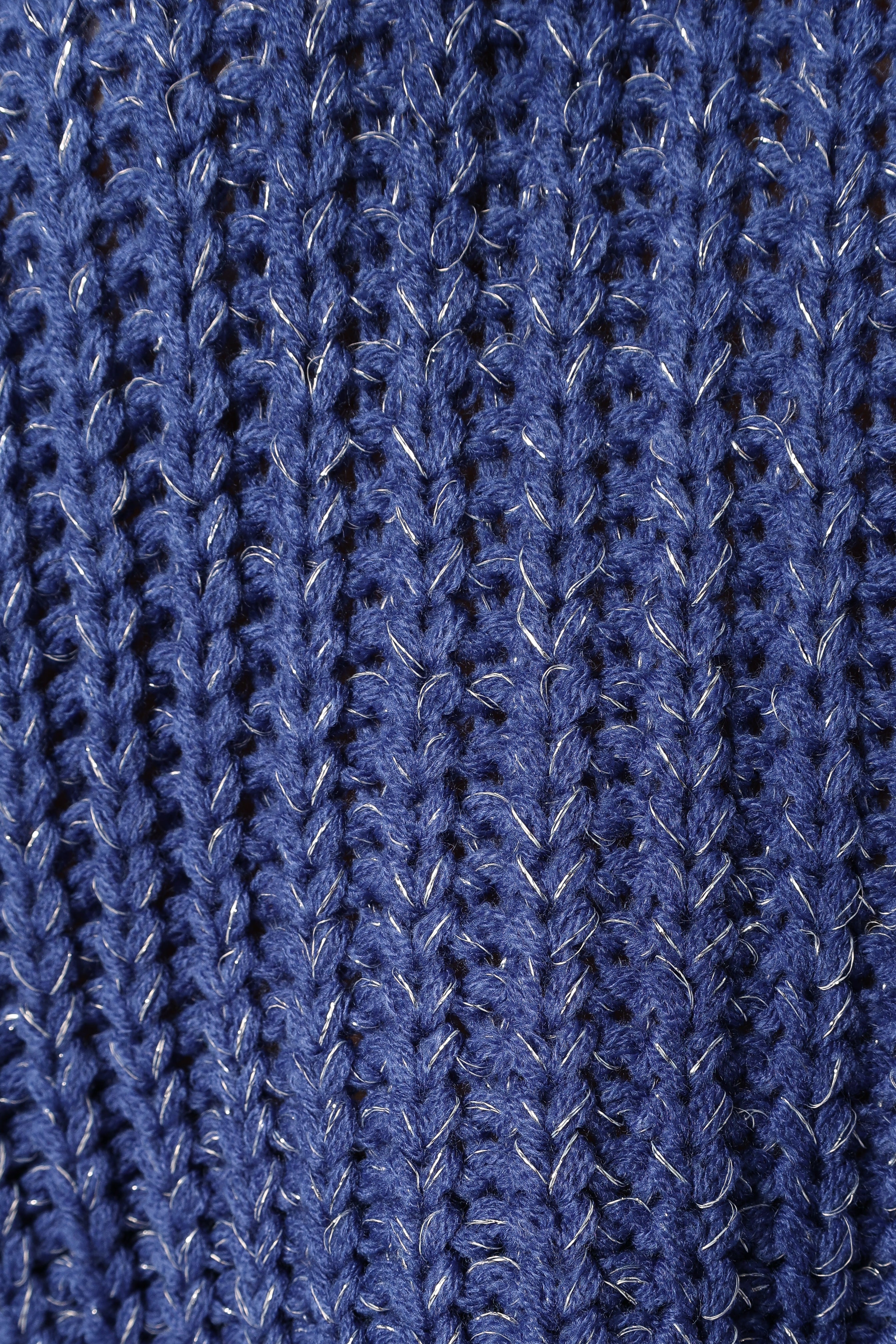 Eleanor Lurex Shine Knit Sweater Women's Casual Pullover Blue | Perfect for Office Wear, Date Night & Holiday Outfits
