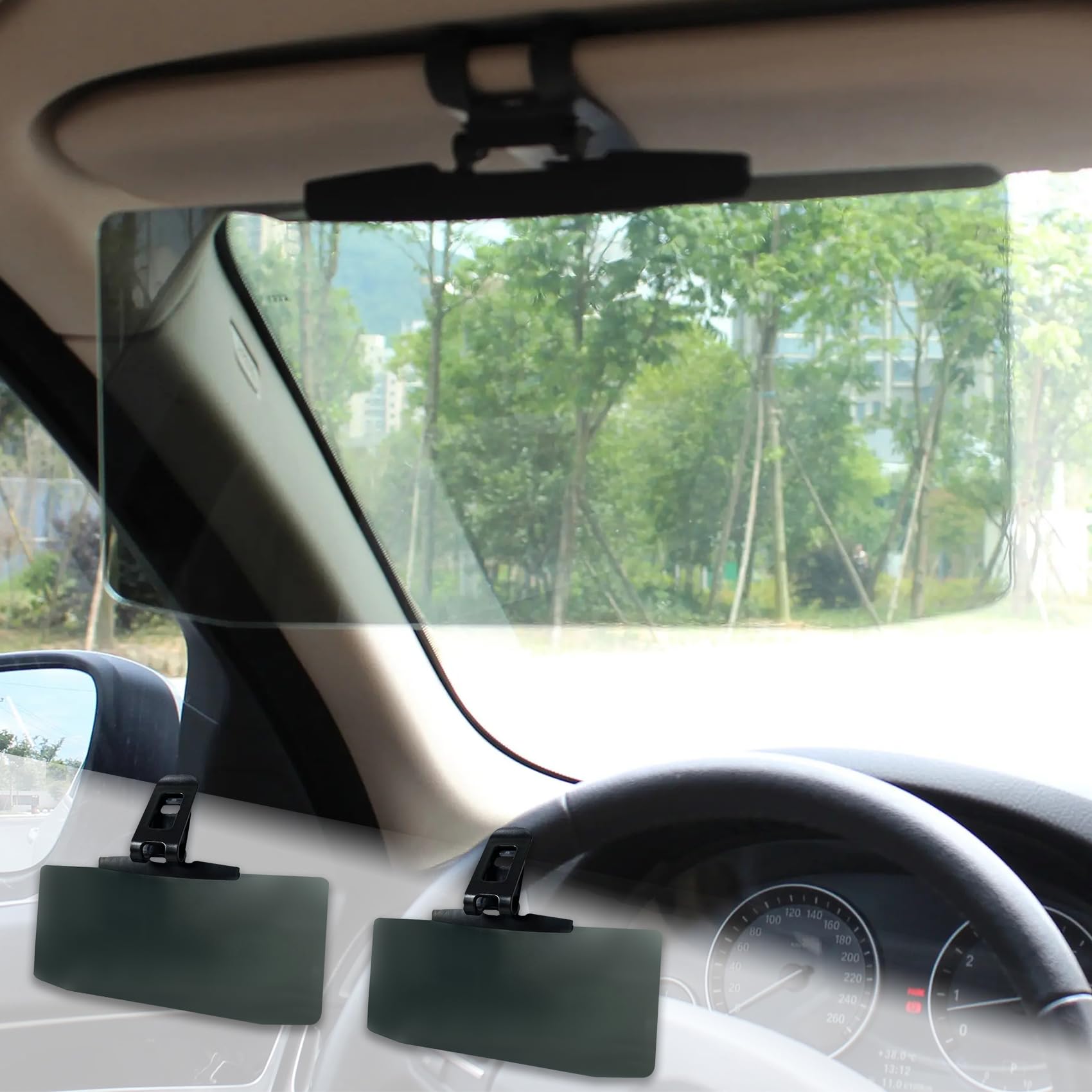 2PCS Universal Car Sun Visor Extender - Adjustable Sun Protection Visors for Cars, UV Ray & Glare Blocking, Easy to Install - Perfect for Road Trips, Daily Commuting & Summer Driving Protection