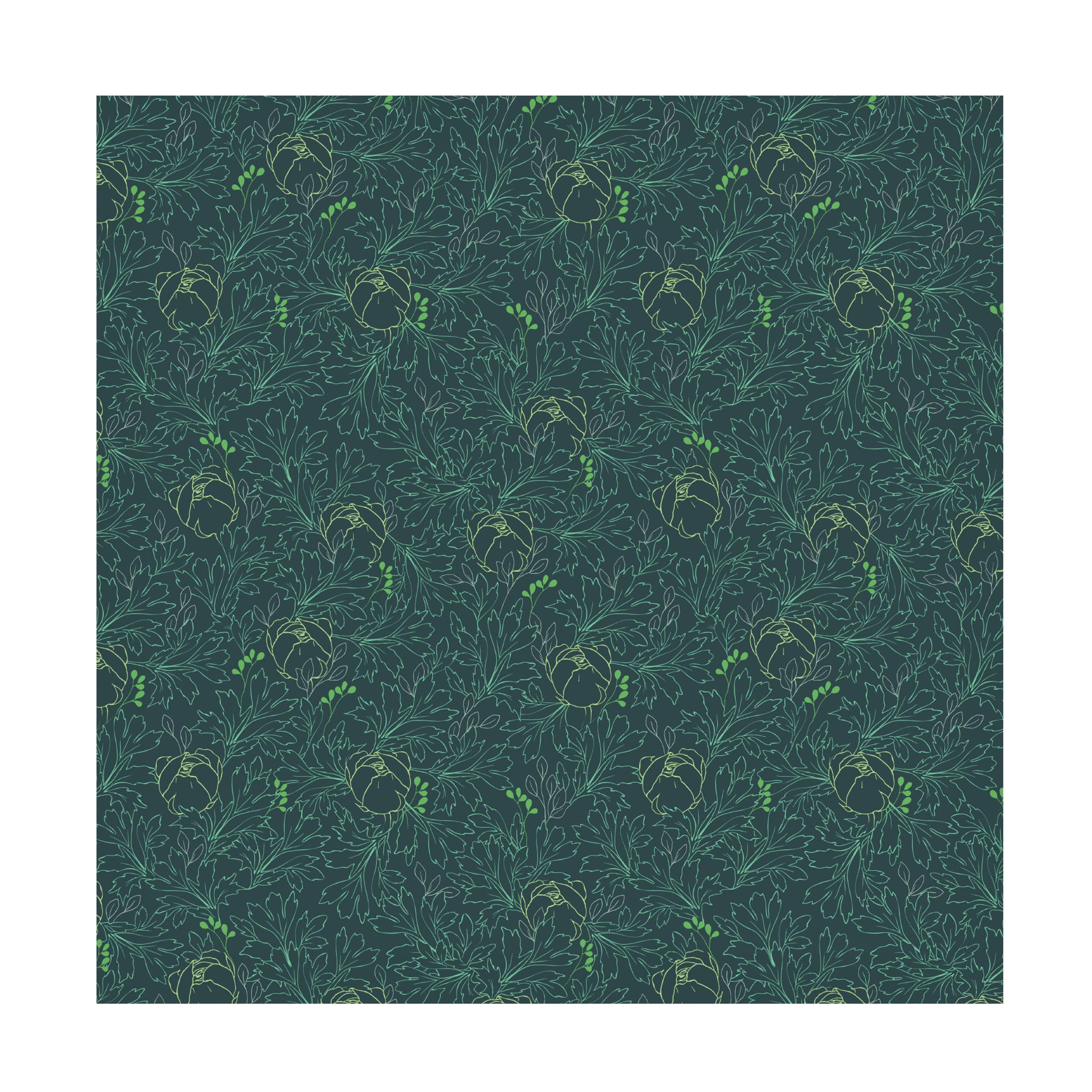 Deborah Knudson Green Floral Canvas Art Print - Modern Botanical Wall Decor for Living Room, Bedroom & Office - Trademark Fine Art Collection