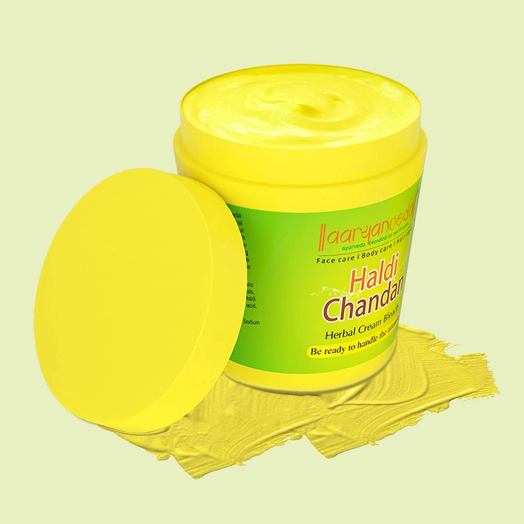 Aryanveda Herbals Haldi Chandan Bleach Cream 250g & Hydra Moist Face & Body Moisturizer SPF-30 200ml - Skin Brightening & Sun Protection for Glowing Complexion | Perfect for Daily Skincare & Sun Care Routine