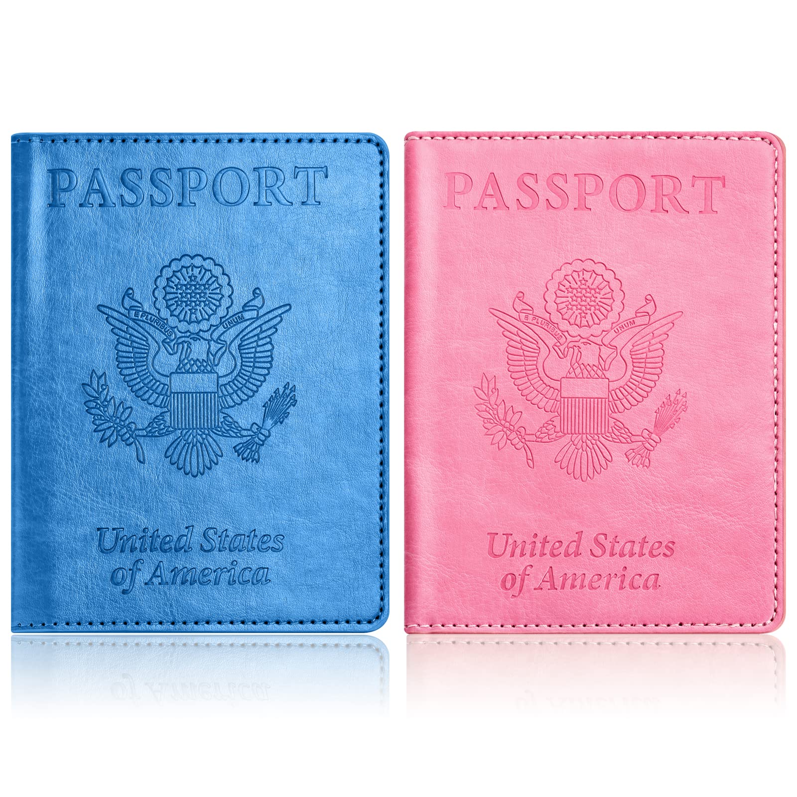 Eoehro 2-Pack RFID Blocking Passport Holder Wallet - Waterproof Travel Document Organizer for Women & Men | Perfect for International Flights, Vacations & Business Trips