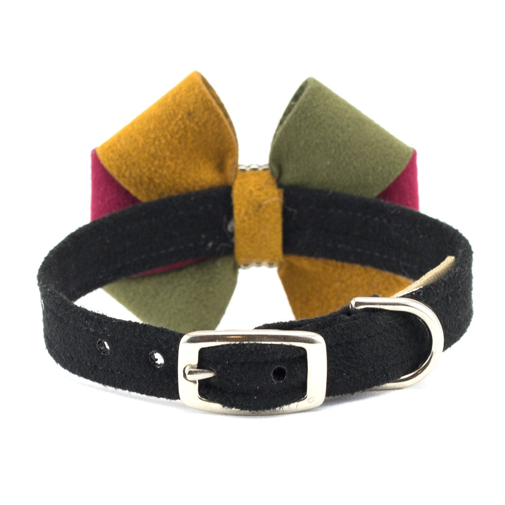Stylish Autumn Pinwheel Bow Collar for Dogs - Fashionable Pet Accessory for Fall Season | Perfect for Halloween Costumes & Photo Shoots