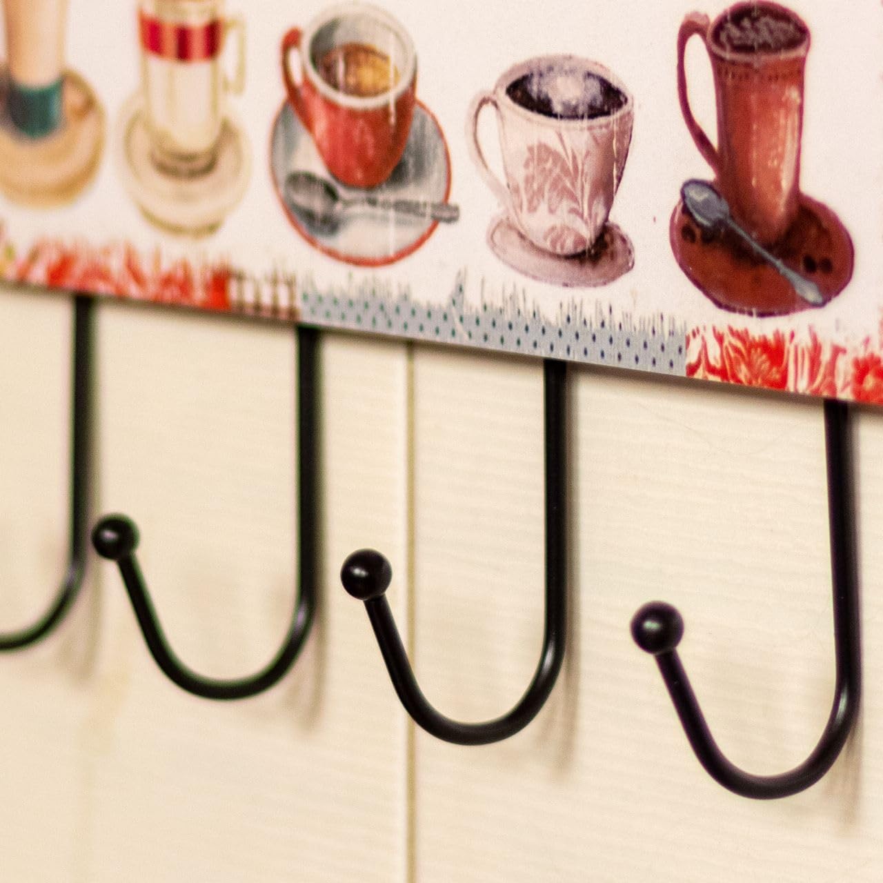 Bluebird Lifestyle Rustic Kitchen Organizer - Multi-Functional 4-Hook Wall Mount Holder for Utensils, Towels & Decor | Farmhouse Style Home Accessories for Kitchen, Bathroom & Entryway Organization