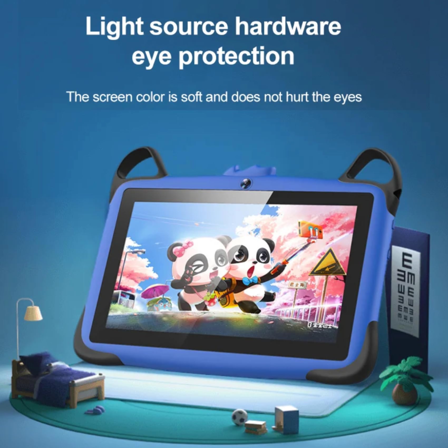 TUTT K7 7-inch Kids Learning Tablet - Drop-Resistant, HD Display, 8GB Memory (Expandable), Android OS, Dual Camera, Parental Controls - Perfect for Early Education & Home Learning (Blue)