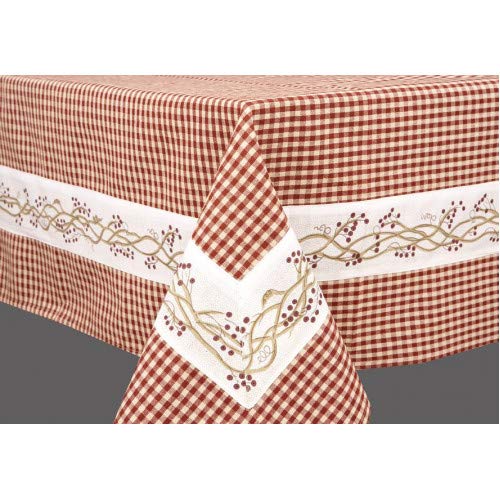 Berryvine Burgundy 70x70 Inch Square Tablecloth - Premium Fabric Dining Table Cover for Parties, Weddings & Home Decor