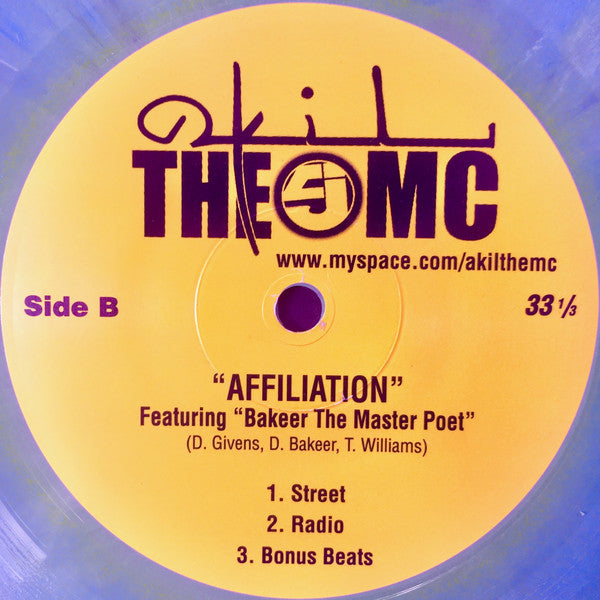 Akil Breakdown / Affiliation (7, Ltd) Vinyl Record VG+ Condition - Limited Edition Collectible for DJs & Music Enthusiasts