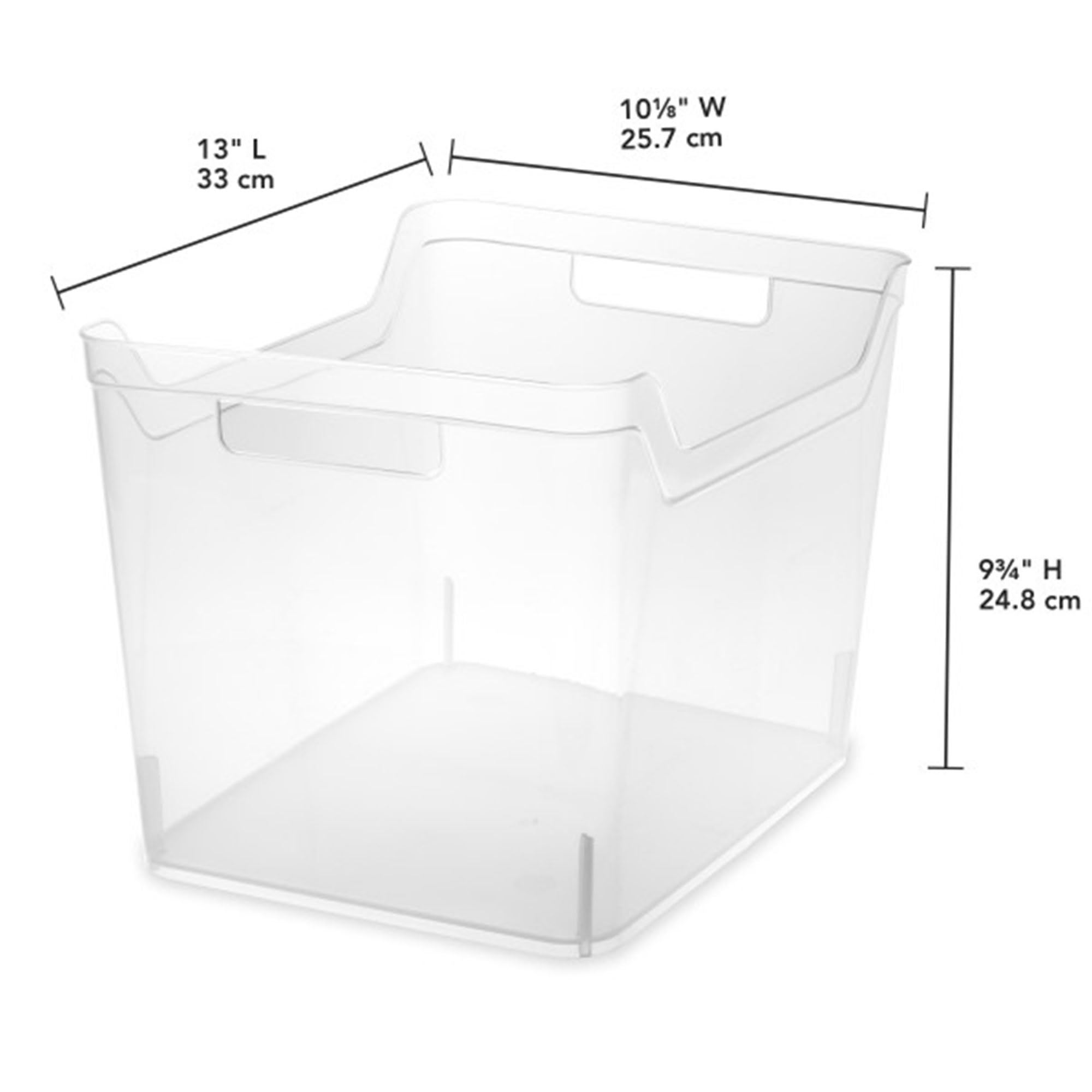 Sterilite Clear Plastic Storage Bins with Handles - 24 Pack Wide Shelf Organizer for Home, Kitchen, Office - Durable Open Top Baskets for Pantry, Closet, Toy & Craft Organization