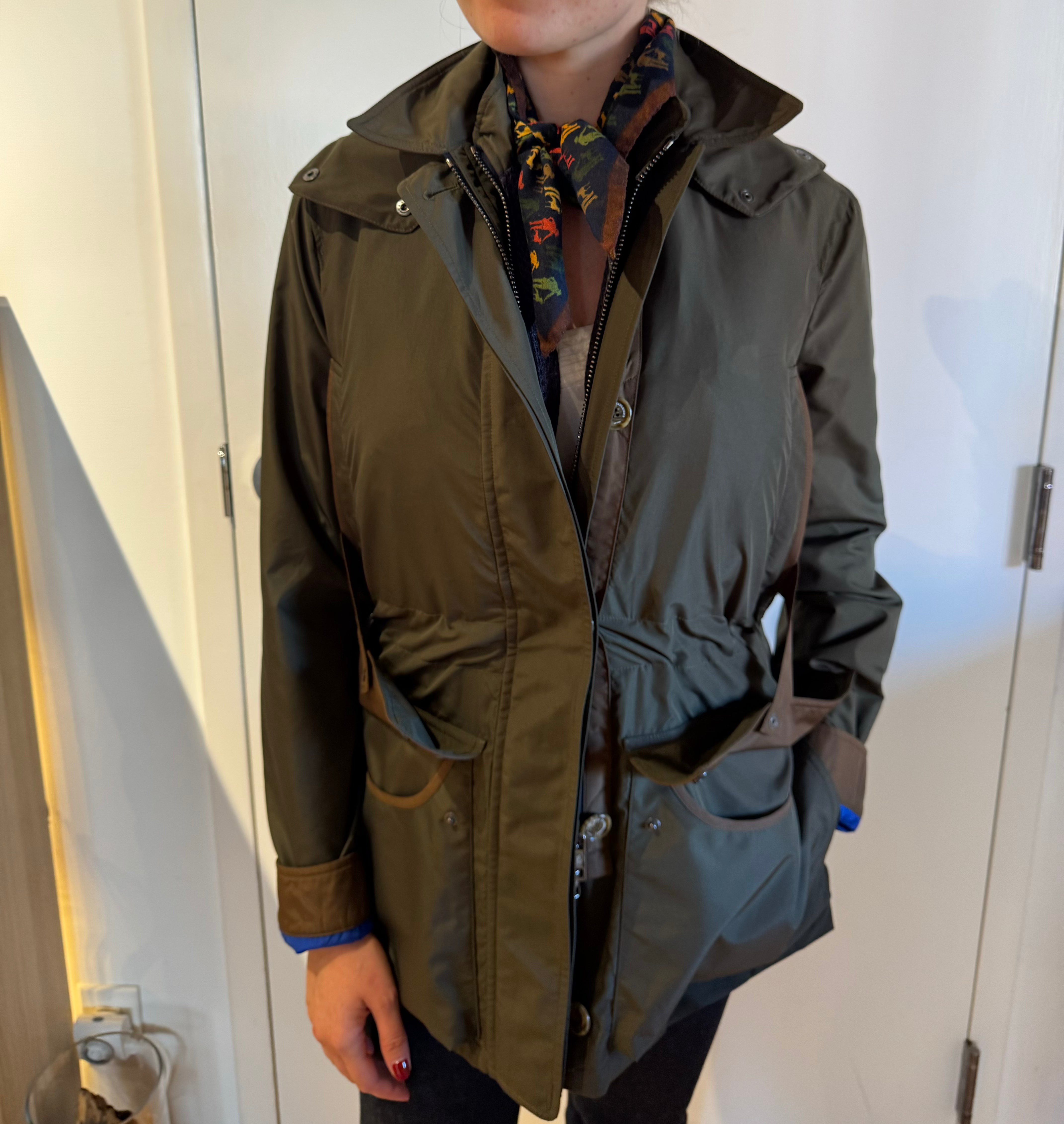 CDC Lauren Coat in Green/Brown - Stylish Women's Trench Coat for Fall & Winter | Perfect for Office, Travel & Outdoor Activities