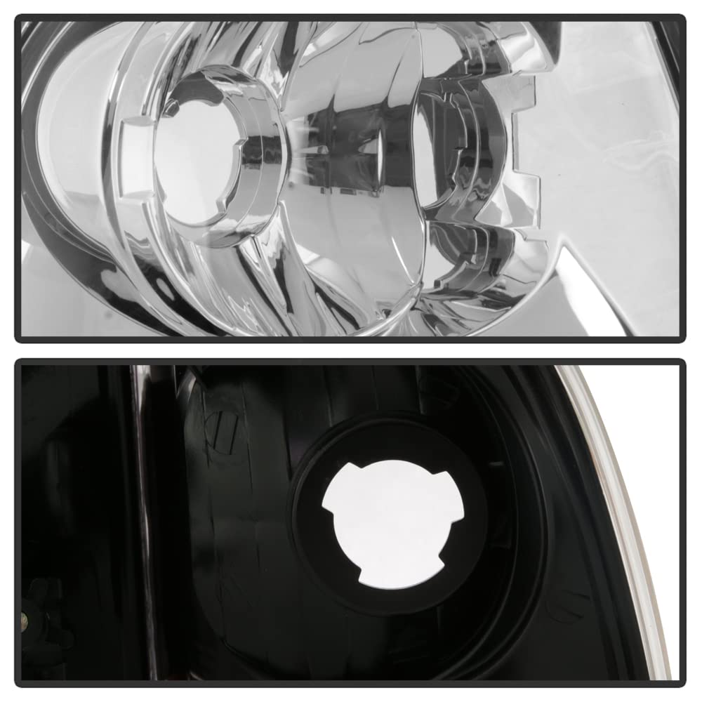ACANII Chrome Housing Headlights with Corner Lamps Assembly for 1997-2003 Ford F150 (Harley Davidson Style) - Left & Right Pair - Upgrade Your Truck's Style & Night Visibility