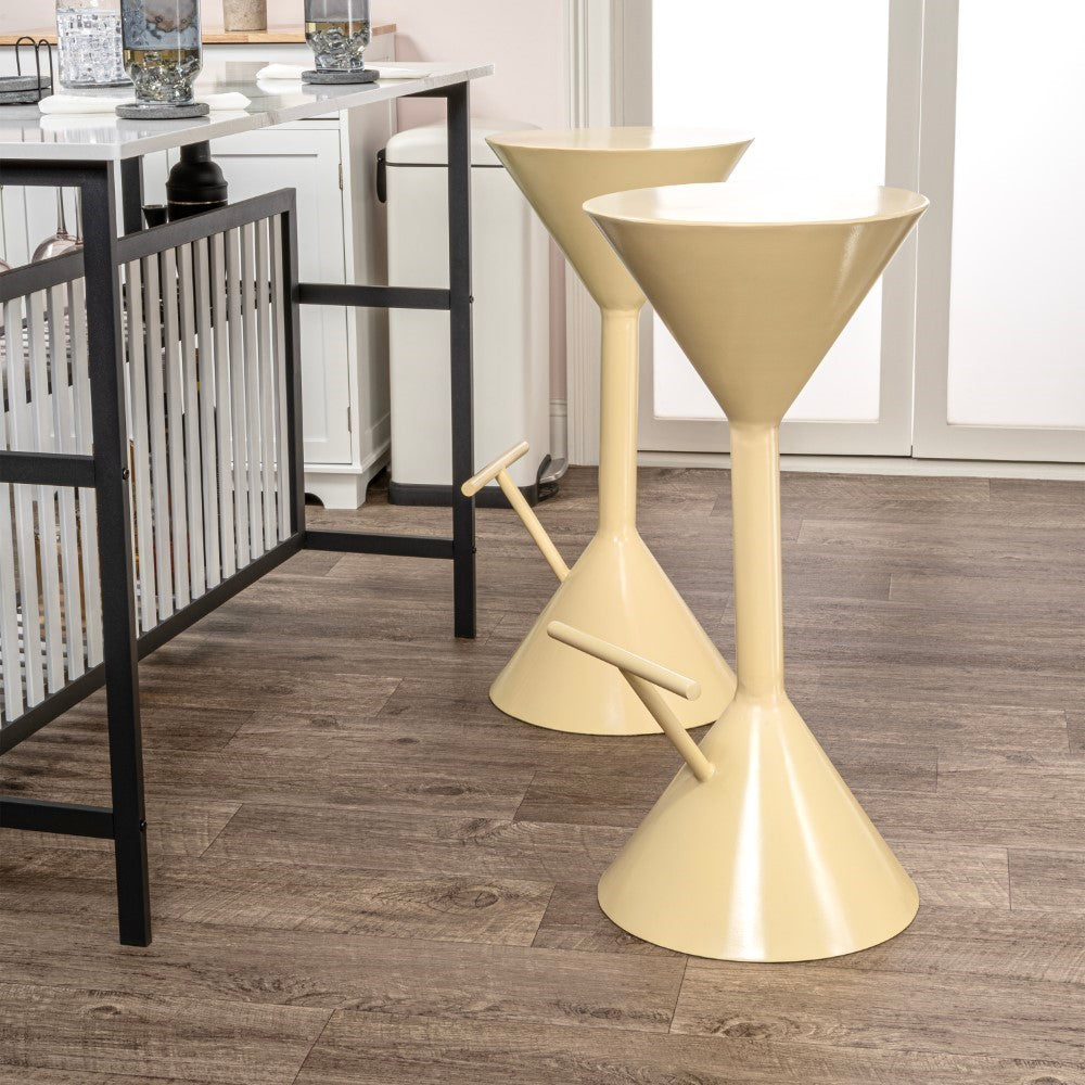 Modern Industrial Iron Hourglass Bar Stool with Footrest - 29.75