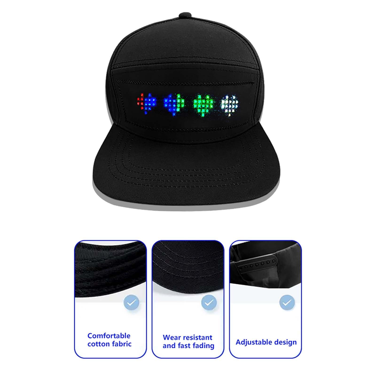 2025 New LED Rolling Display Hat for Men - Smart LED Hat with Scrolling Text - Perfect for Concerts, Parties, and Night Events