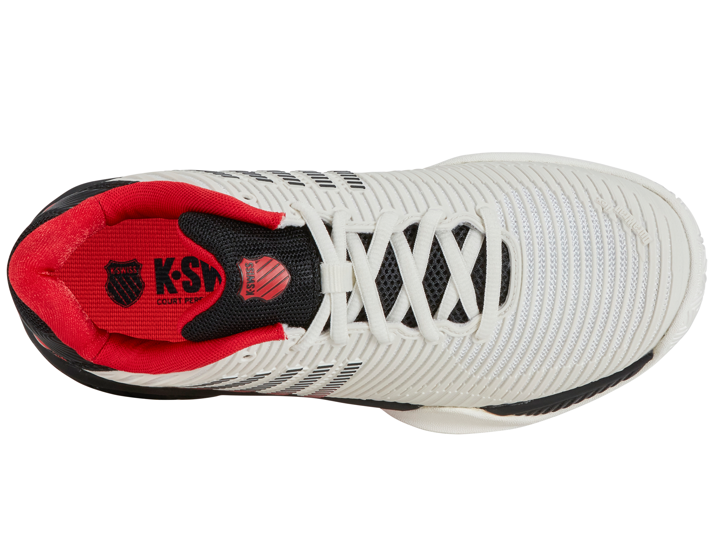 Hypercourt Express 2 Tennis Shoes - Men's Size 10.4 M | Bright White/Stretch Limo/High Risk Red Colorway | Perfect for Competitive Matches & Casual Court Wear
