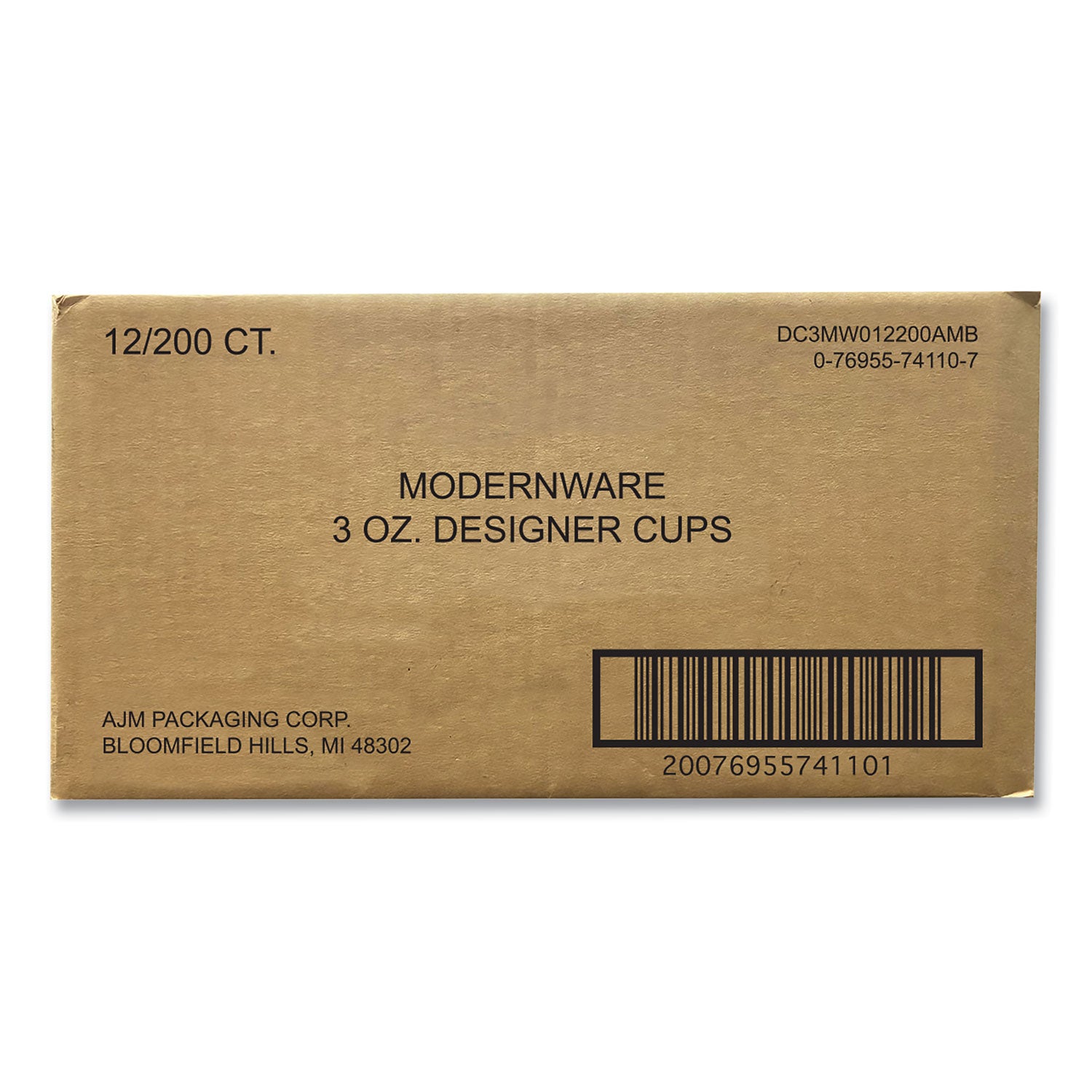 AJM Packaging Heavy Duty 3 oz Paper Cold Cups - Modernware Design, 2400 Count Bulk Pack - Perfect for Coffee Shops, Restaurants & Catering Events