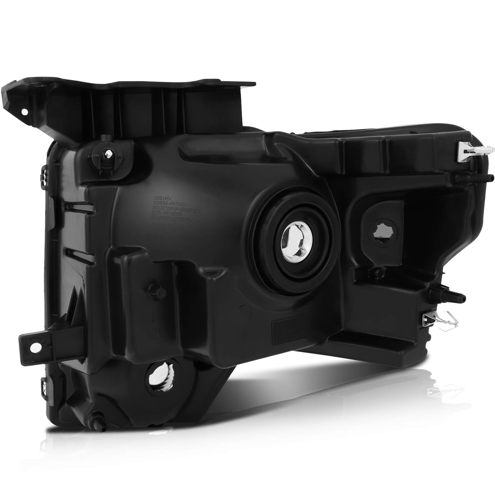 Ford F-150 Headlight Assembly Replacement (2009-2014) - Black Housing, Clear Reflector & Lens - High Performance Driving Lights for Night & Off-Road Use