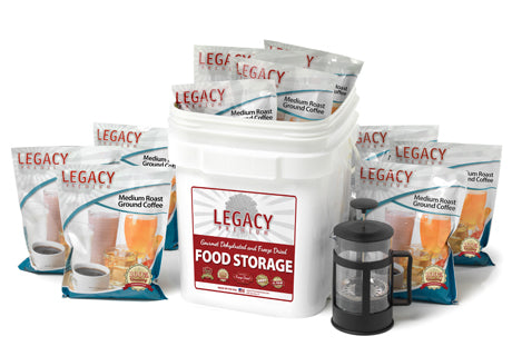 Premium 350 Serving Ground Coffee Bucket with French Press - Fresh Aromatic Coffee for Home, Office & Camping Use