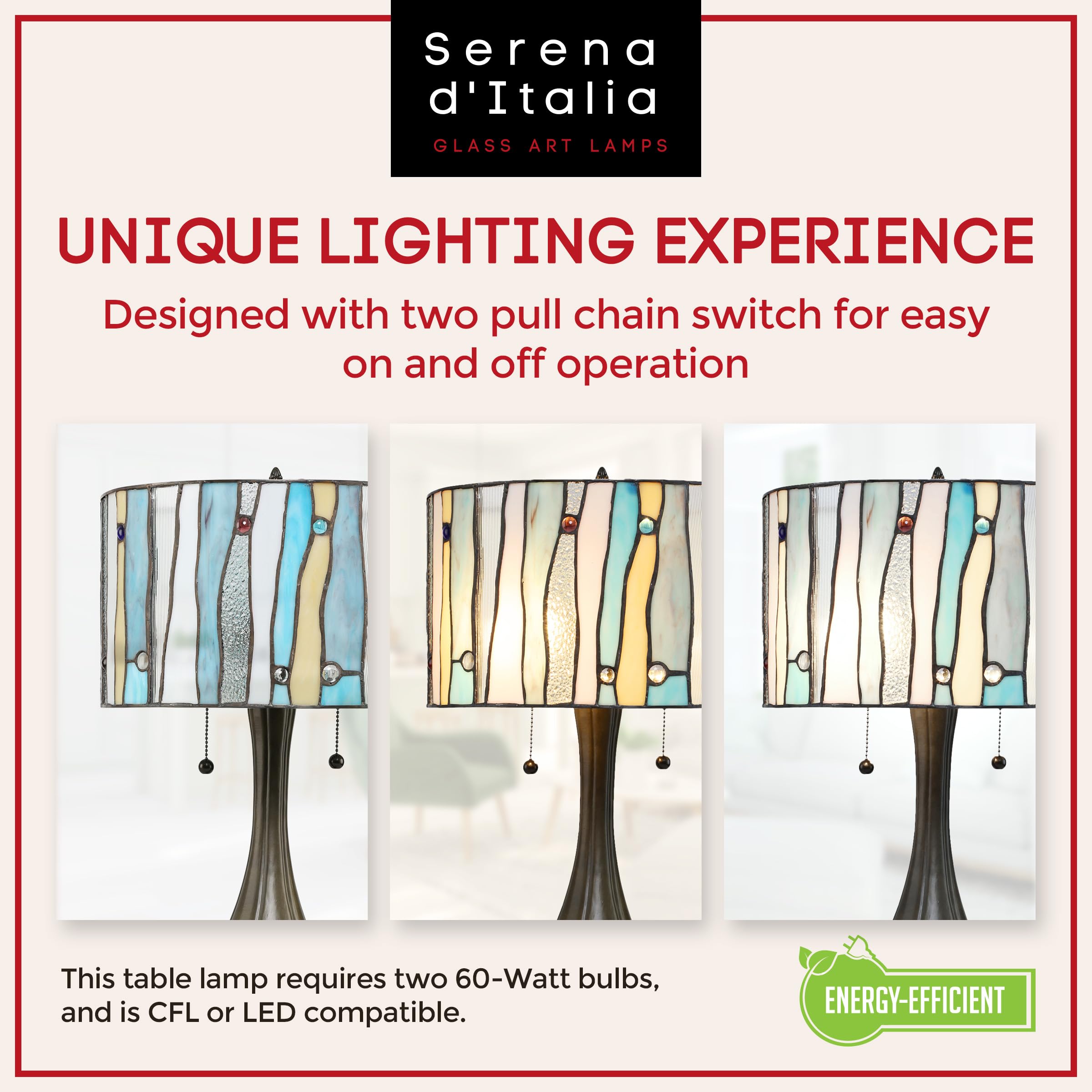 Serena D'italia Tiffany Style Table Lamp - 20.5