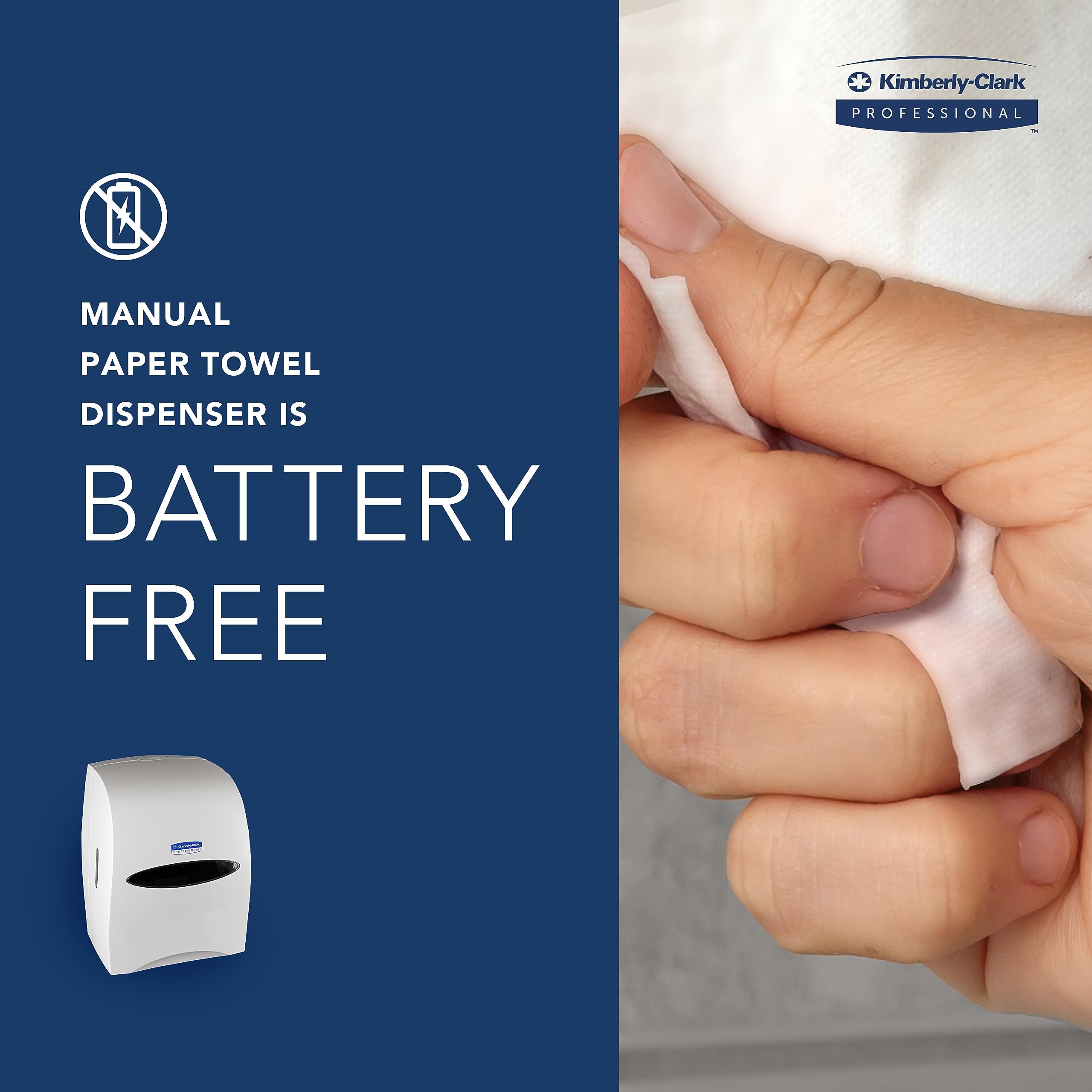 Kimberly-Clark Sanitouch Hands-Free Hard Roll Paper Towel Dispenser (09991) - White, 12.63