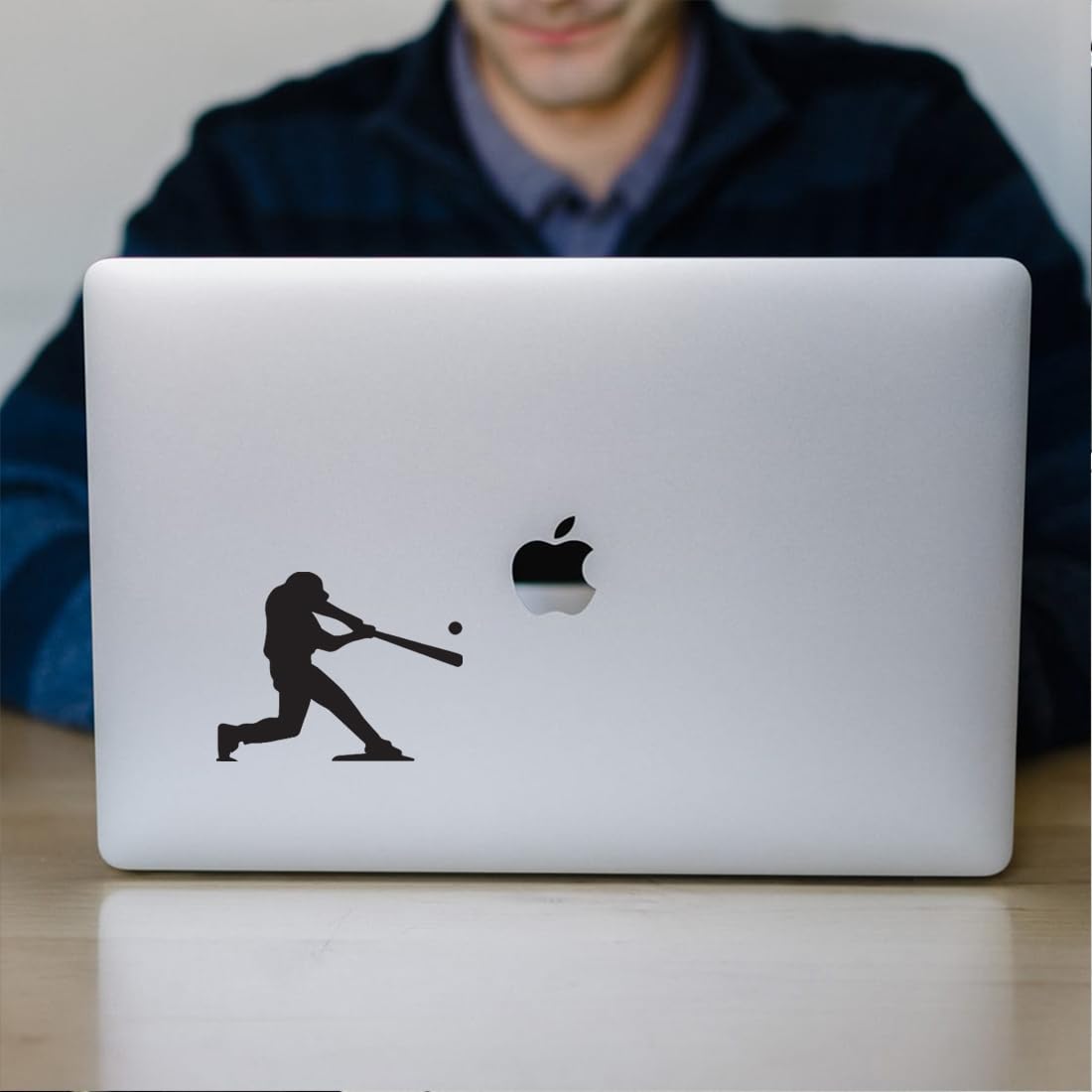 Premium Waterproof Vinyl Decal Stickers - Baseball Player At Bat (Black, Set of 2) for Laptop, Phone, Helmet, Car Window, Bumper, Mug, Cup, Door & Wall Decoration - Perfect for Sports Fans & Home Office Decor