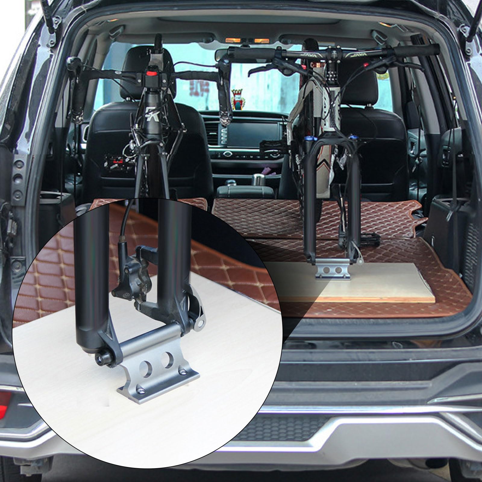 2PCS Triangle Bike Fork Mount Hitch Rack with 9mm Quick Release - Bicycle Car Roof Mount Rack for Vehicles, Truck, Pickup, Trailer & Vans - Perfect for Road Trips, Camping & Outdoor Adventures