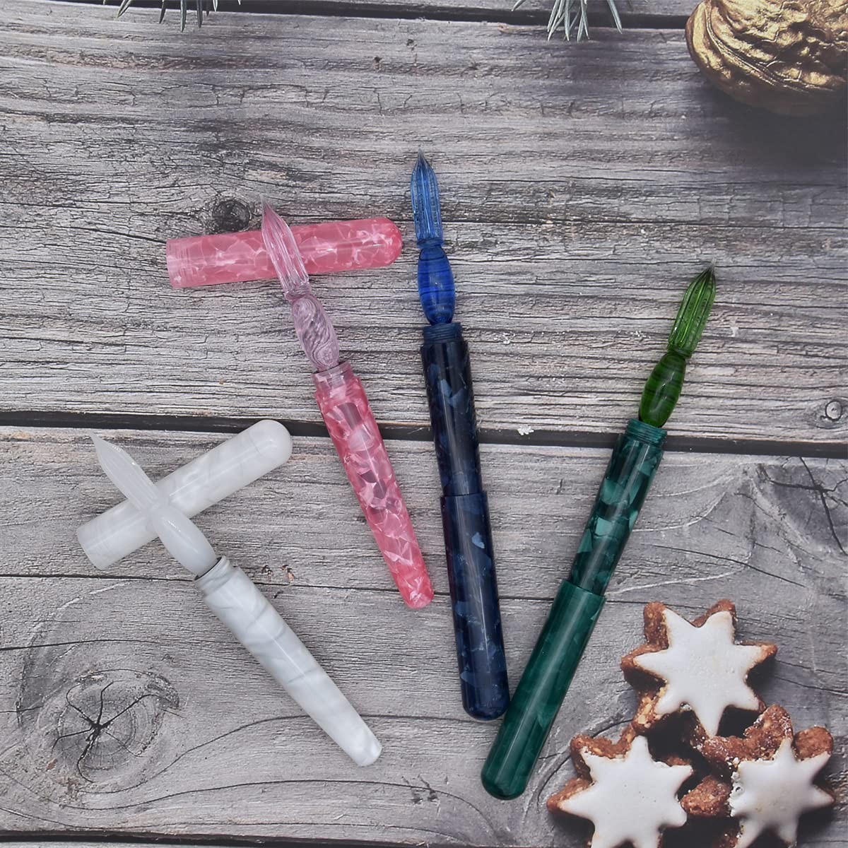 Premium Glass Dip Pen for Calligraphy & Art - Portable Travel Size, Ideal for Business Signatures, Gifts & Creative Writing - Pink (Perfect for Journaling, Lettering & Professional Use)
