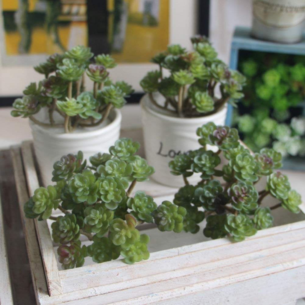 LUCACO Artificial Succulent Plants - Mini Fake Succulents for Home Office Desk Decor, Bonsai Landscape, Wedding Centerpieces & Tabletop Displays (Unpotted Set)