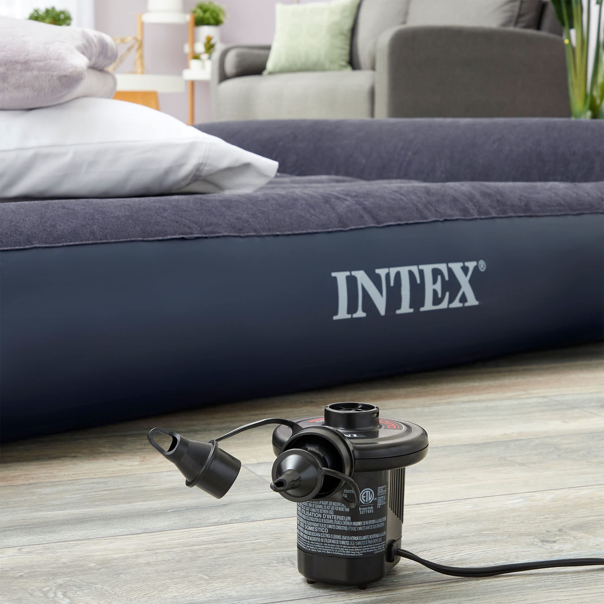 Intex Quick-Fill AC Electric Air Pump 110-120V - High Power 21.2CFM Air Flow for Inflatable Pools, Air Mattresses, Boats & Water Toys - Fast Inflation for Home, Camping & Beach Use