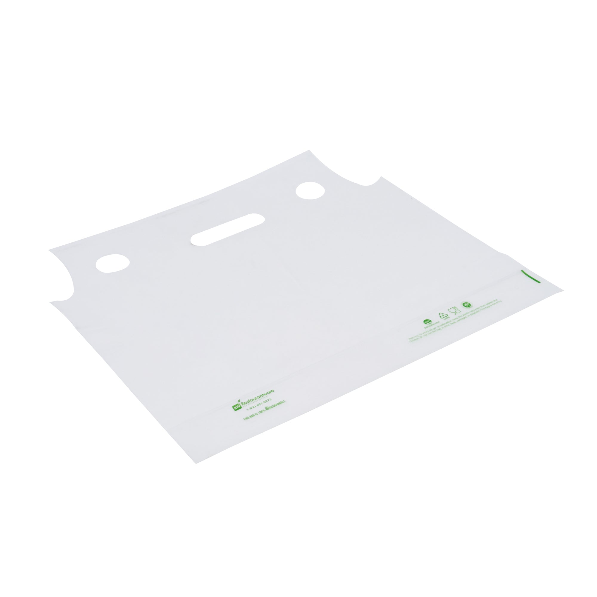 Eco-Friendly Clear Plastic Drink Carrier Bag - Holds 2 Cups, Biodegradable & Durable (12.5