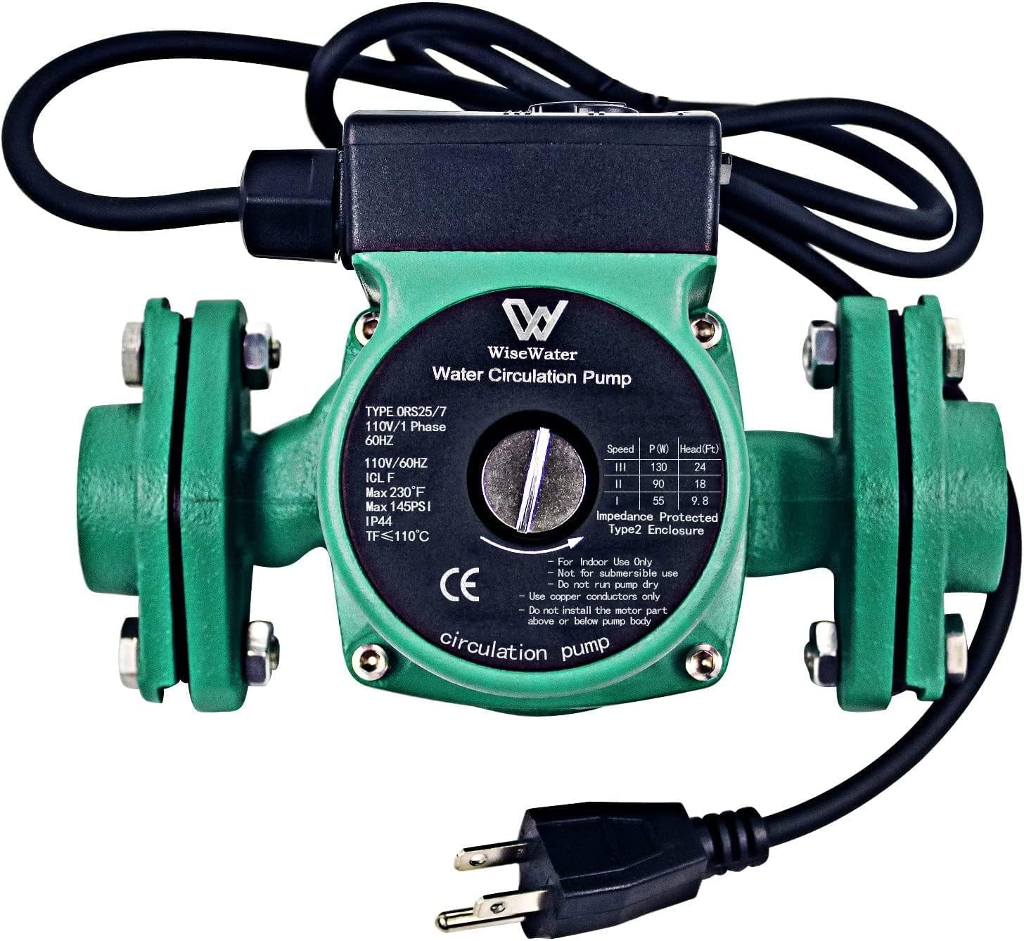 AB WiseWater 130W 13 GPM Hot Water Recirculating Pump with 3 Speed Switch - 1
