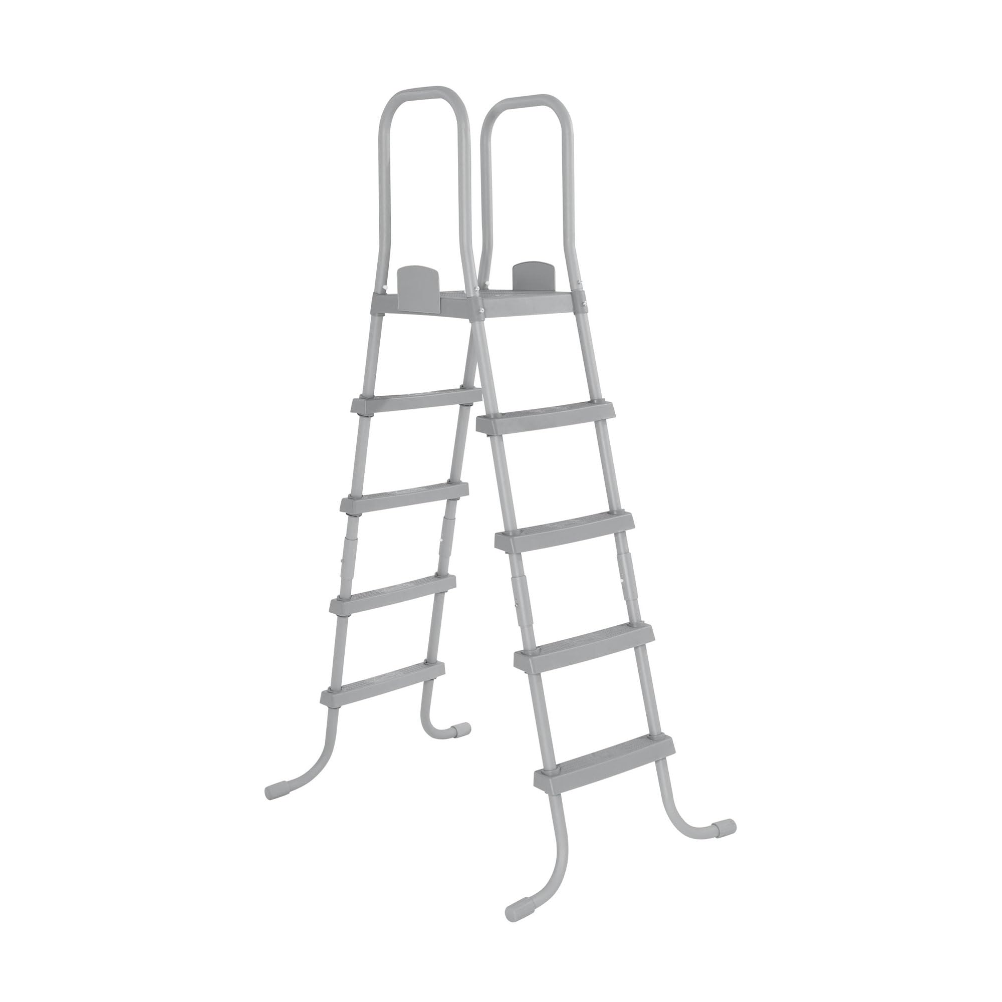 Bestway Flowclear 52-Inch Heavy Duty Metal A-Frame Above Ground Pool Ladder with Double-Sided Plastic Steps - Perfect for Inground & Above Ground Swimming Pools, Easy Entry & Exit
