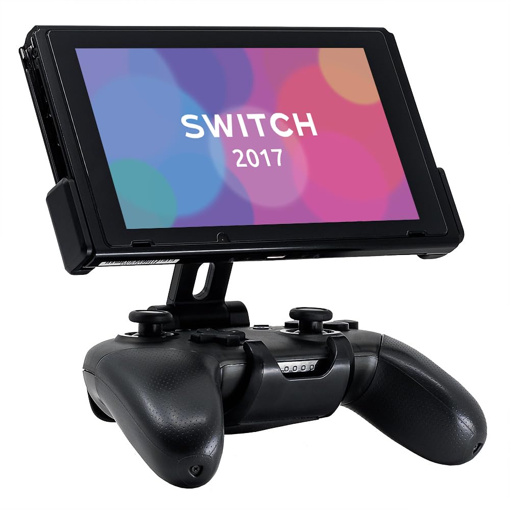 Fixture S1 Adjustable Gaming Console Mount - Compatible with Nintendo Switch & Pro Controller, Monitor & Controller Holder Stand Clip (Gray) - Perfect for Gaming Setups, Travel & Space-Saving Storage