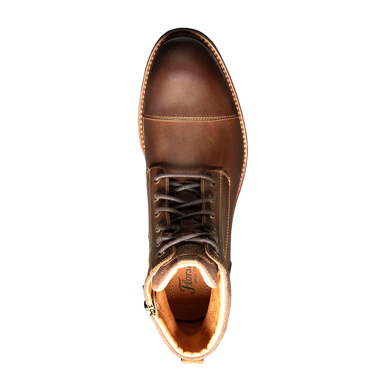 Florsheim Lodge Cap Toe Lace Up Boots for Men - Brown Crazy Horse Leather - Comfortable & Durable Work Boots for Outdoor, Hiking & Casual Wear