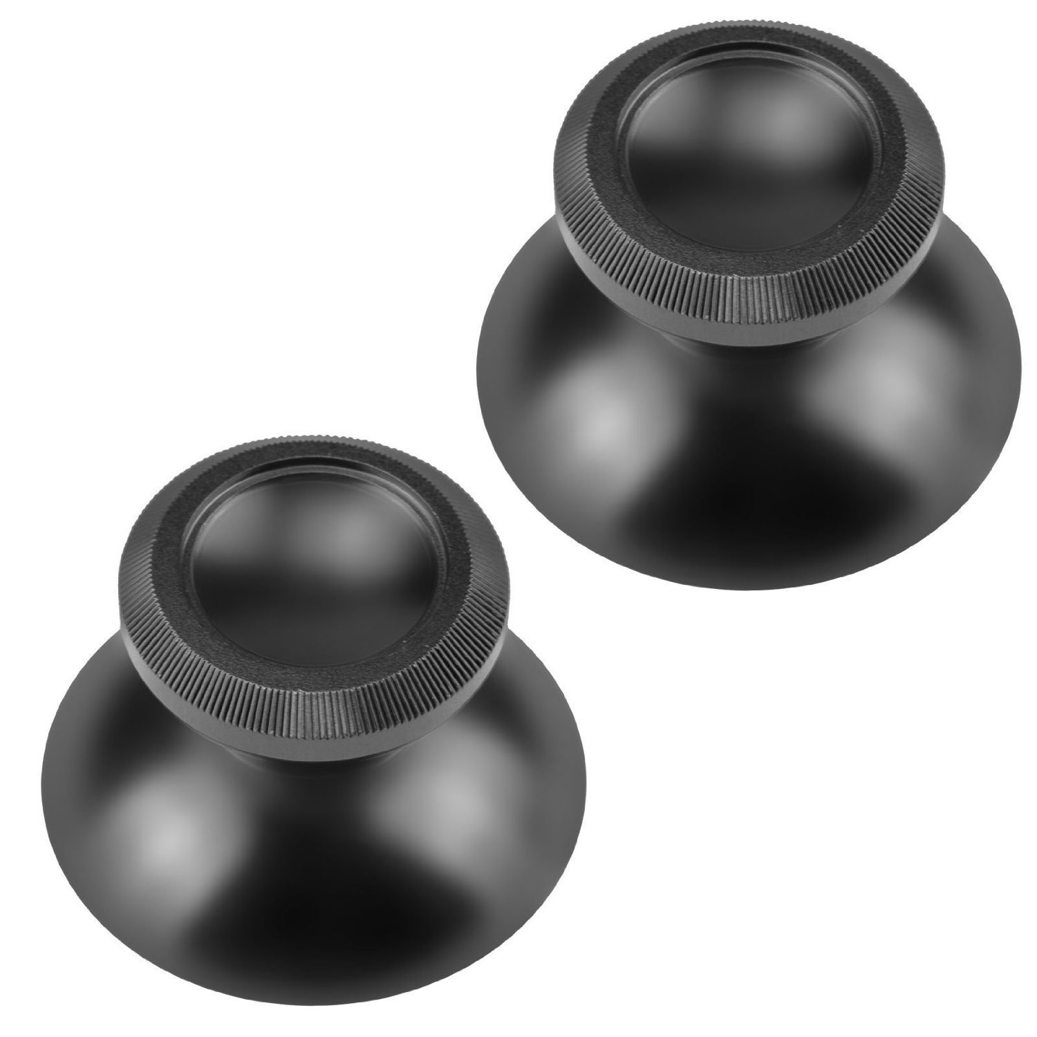 Aussel - 2-in-1 Aluminum Thumbsticks for PS4 Xbox Gaming Controller (Black) - Improve Grip & Precision for FPS, Racing & Action Games