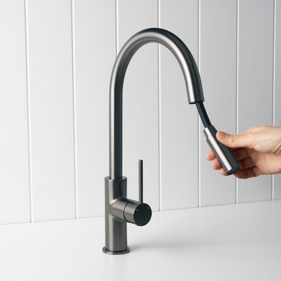 Premium Pullout Kitchen Faucet in Gunmetal Finish - Ideal for Modern Kitchens, Dishwashing & Food Prep