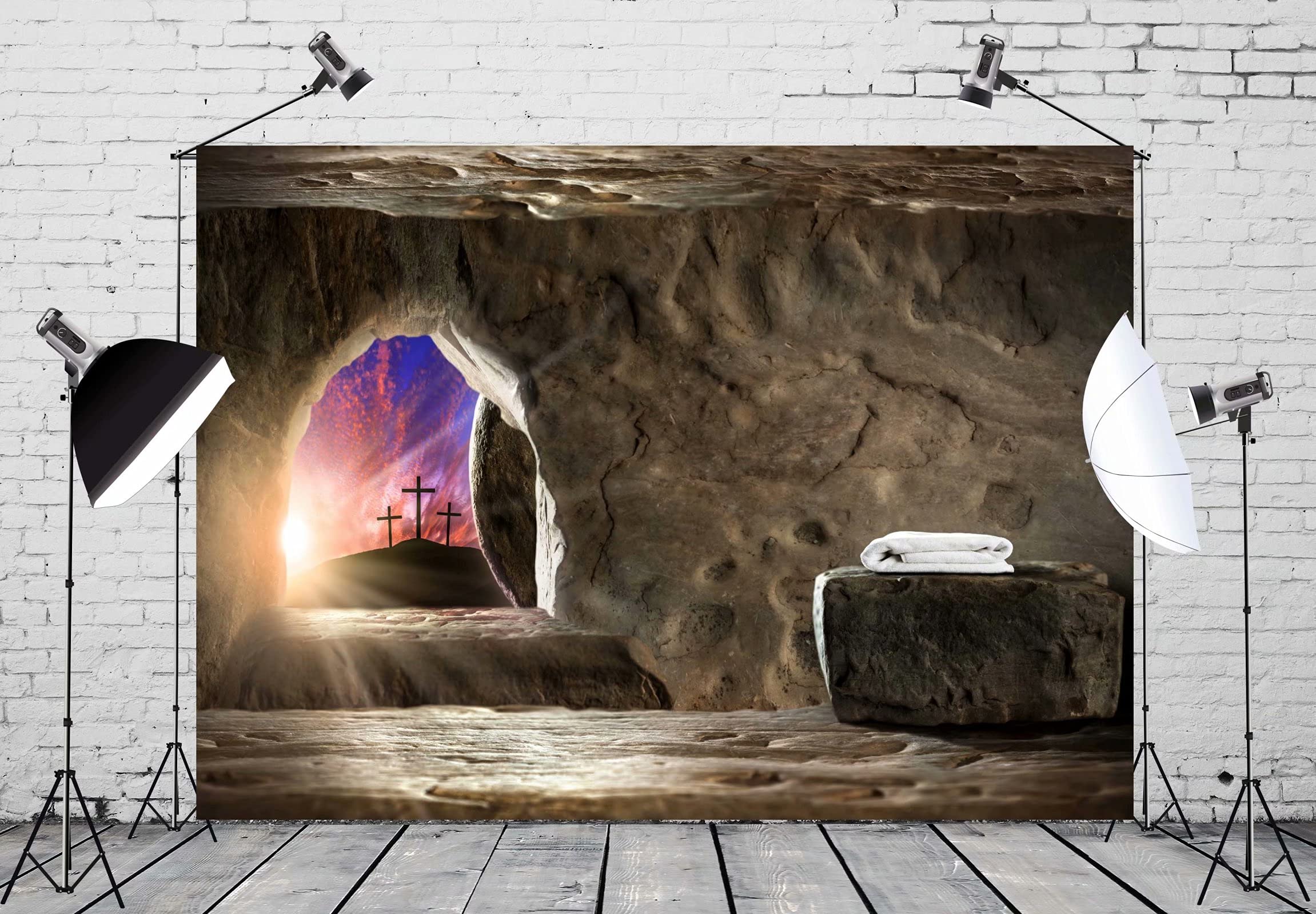 9x6ft Fabric Cross Backdrop - Sunrise Religious Background for Good Friday, Baptism, Baby Shower, Church Decor | Heaven Sent Birthday Party Tapestry & Studio Props | Perfect for Easter Celebrations, Wedding Ceremonies and Home Worship