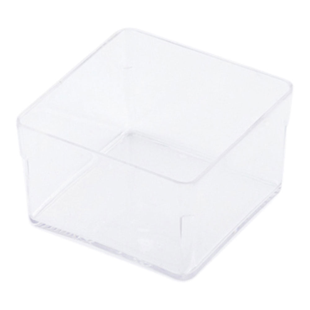 100 Pack 2 oz Square Clear Plastic Short Quadrato Cups with 100 Silver Mini Forks - Perfect for Parties, Weddings, Desserts & Cocktail Serving