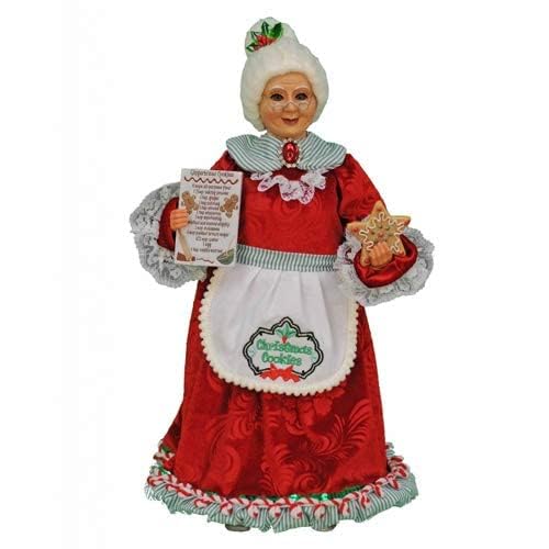 Karen Didion Originals Mrs. Kitchen Claus Figurine - 16 Inch Handmade Christmas Decor, Holiday Home Collectible | Perfect for Mantel Displays, Gift Exchanges & Festive Table Centerpieces