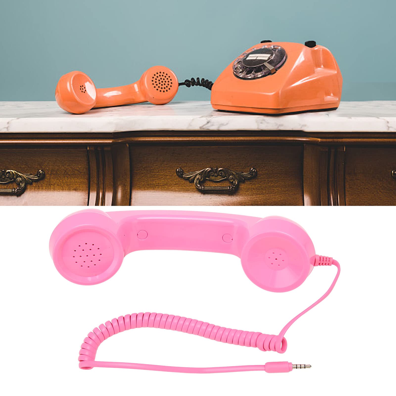 Vintage Retro 3.5mm Telephone Handset - Classic Cell Phone Receiver with Radiation Protection for Mobile Phones & Computers | Perfect for Home Office, Gaming, and Online Meetings