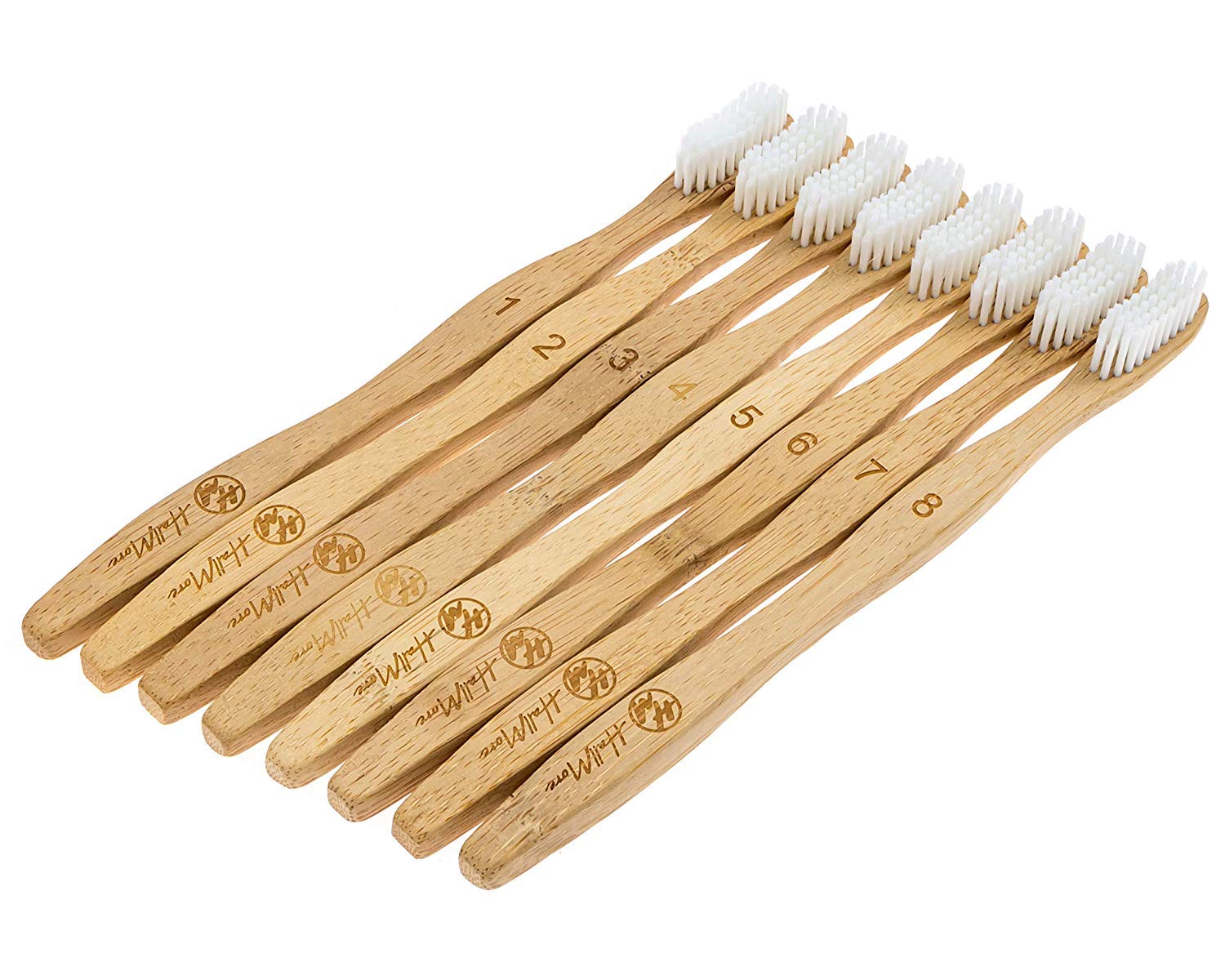 HallMore Bamboo Toothbrush 8 Pack - Eco-Friendly Biodegradable Soft Bristles Toothbrushes for Adults & Kids - Perfect for Travel, Home & Sustainable Oral Care