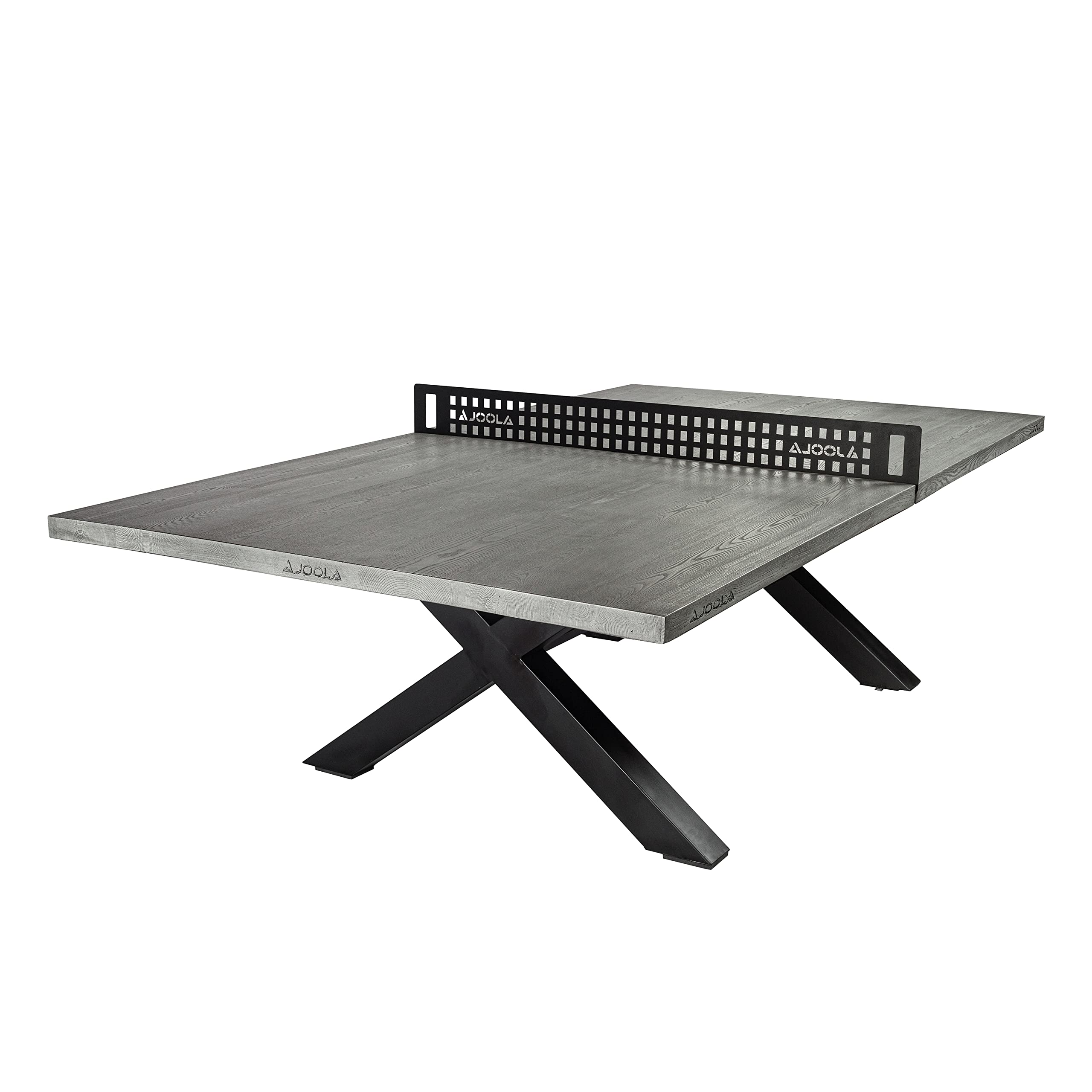 JOOLA Outdoor Ping Pong Table - Multi-Functional Concrete Wood Look Design for Indoor & Outdoor Use - Includes Steel Net & Frame - Perfect for Backyard Games, Parties, and Family Gatherings